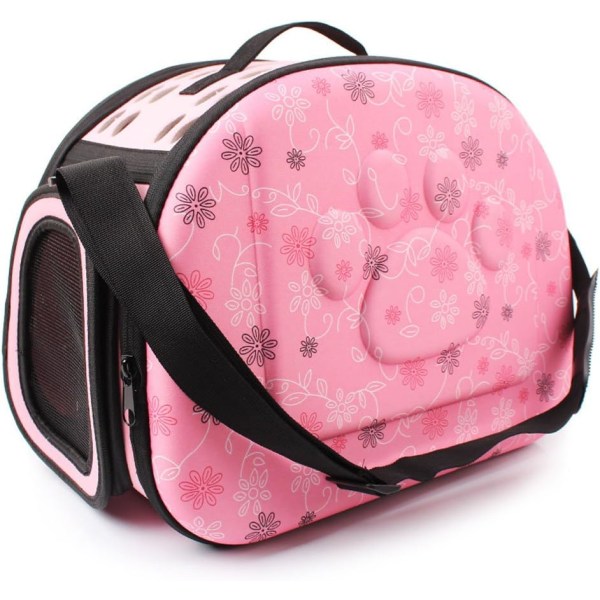 Transportväska för hundvikbar katthandväska Liten ventilerande husdjursbärare utomhusresor (rosa) pink