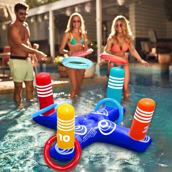 Oppustelige Pool Kaste Spil Legetøj Flydende Pool Ringe Vandfest Legetøj