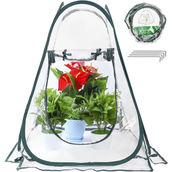 Pop Up växthustält, Mini Grow House Cover för trädgårdsväxter Cold Frost Protect (70x70x80cm)