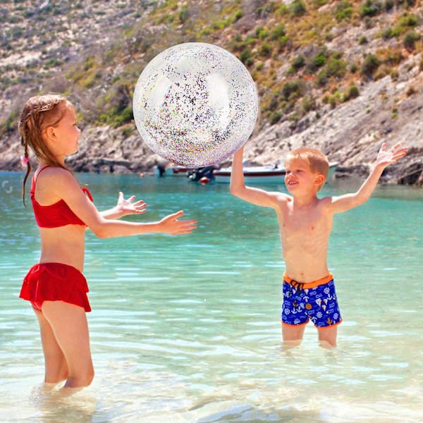 Uppblåsbar strandboll Glitter strandboll Simboll Poolboll - 3 stycken