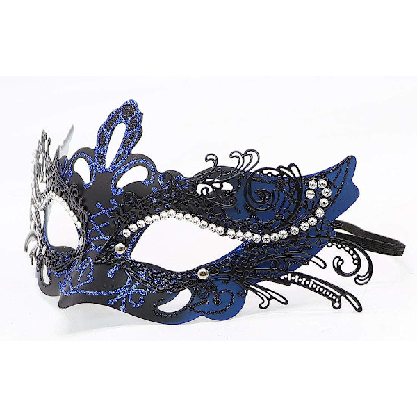 Par Maskerad Mask Metall Järn Fjäril Bal Mask Dubbel Färg (blå) 2 st blue