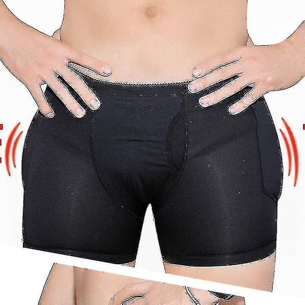 Män rumpa lyft shapewear förbättring höfter vadderade underkläder boxare（Blcak,XL） Black xl
