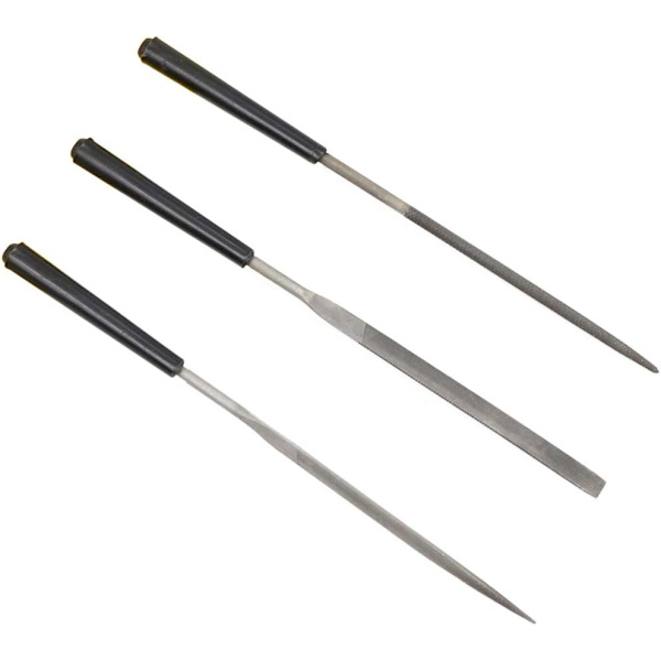 3-pack Rund Platt Triangulär Nålsfil Set Handverktyg Glas Sten Hantverksverktyg