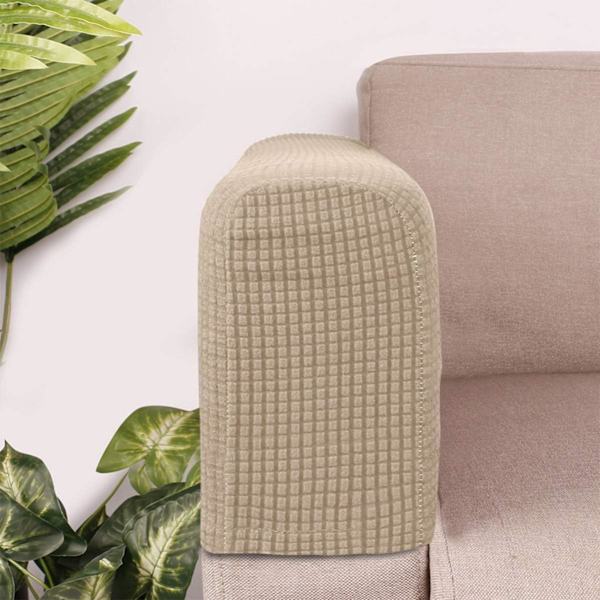 2PCS Soffa Armstödsskydd, Justerbara, Stretch Soffa Armstödsskydd, Halkskydd Möbelskydd (Ljus kaffe) Brown