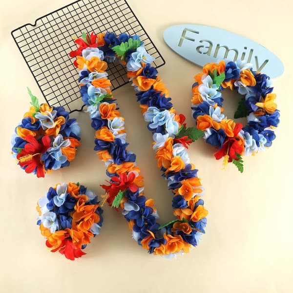 Strandkrans Simulert Blomsterkjede Strandreise Ornament - 4 Stykker color 1