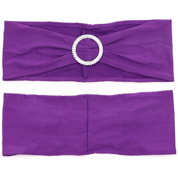 Stolsryggband för bröllop födelsedagsfest stolsryggdekor - Lila - 10 stycken Purple