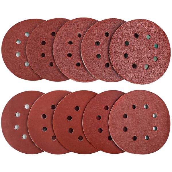 100 st slippappar, blandade korn 125 mm sandpapper ark för excenterslip, 8 hål