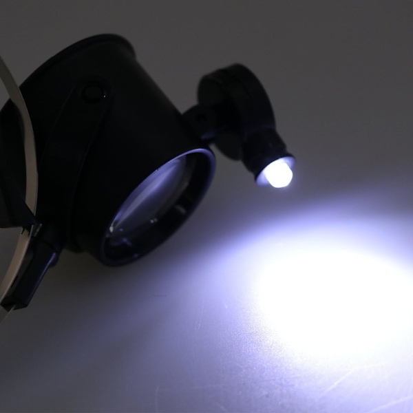 Liten LED-lampa för huvudmontering 15 gånger förstoringsglas klockreparation förstoringsglas