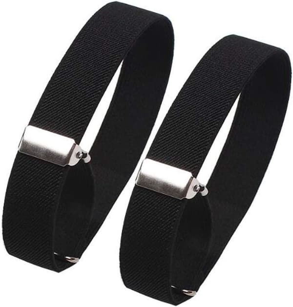 Elastisk justerbart armbånd skjorte strømpebånd ermeholdere (svart) Black