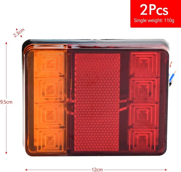 2 stk LED bakre tilhengerlys, LED tilhengerlys 12V universelle for biler bobiler lastebiler