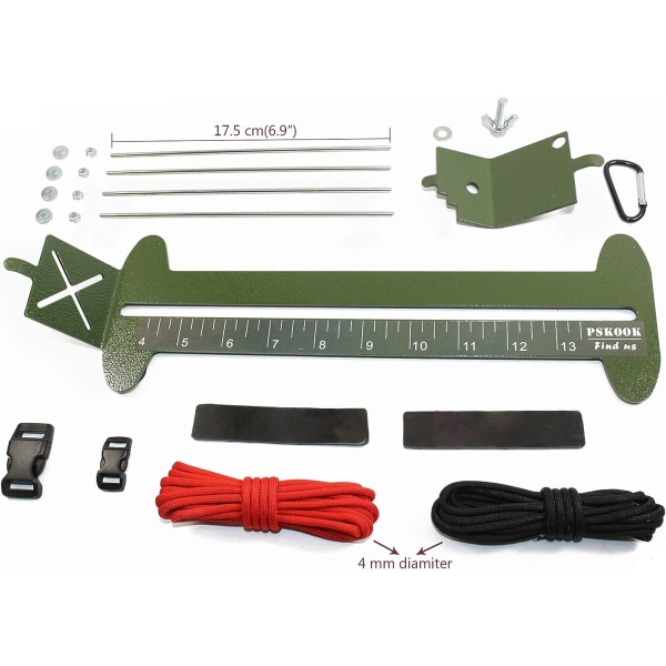 2-i-1 Paracord jiggsats justerbar längd armbandstillverkningssats DIY Craft Tools 4" till 13", Khaki Khaki