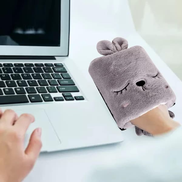 Vinter Cartoon USB handvärmare pad med tid switch temperaturjustering (B stil) Pink