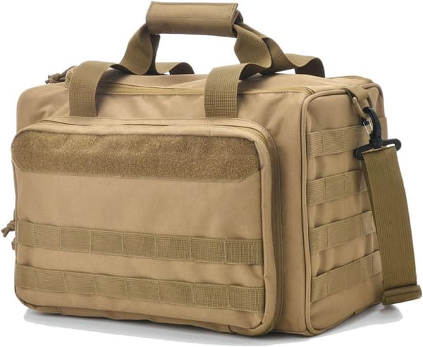 Taktisk skydebane taske, Deluxe pistol skydebane duffel tasker khaki