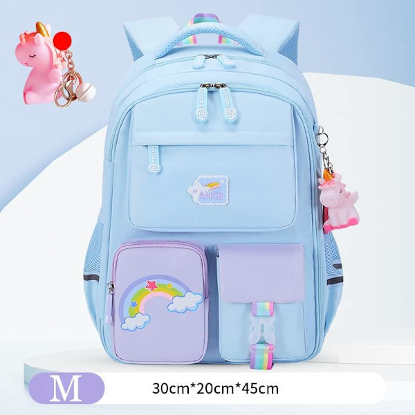 Lswrlixa Barn Ryggsäck Unicorn Bokväska för Flickor Pojkar Vattentät Ryggsäck Utomhus Resväska Blå Medium Blue
