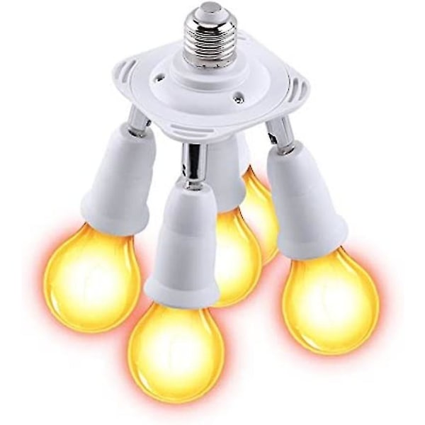 4 i 1 Justerbar E27 till E27 Bas Lampadapter Splitter Adapterfäste
