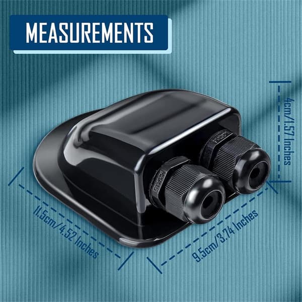 Solcellekabelguide 2-veis solcelletakguide murstein Vanntett solcellemodul for bobil Solcelle-RV, svart