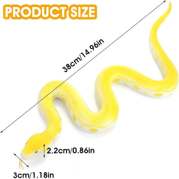 Elastisk gummislange realistisk dyrefigur store regnskovsslanger legetøj til Halloween-dekoration (guld) Gold