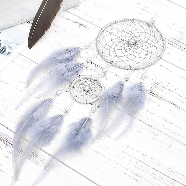 Car Craft Pendant Dream Catcher Wind Chime Creative Gift (Grå) L
