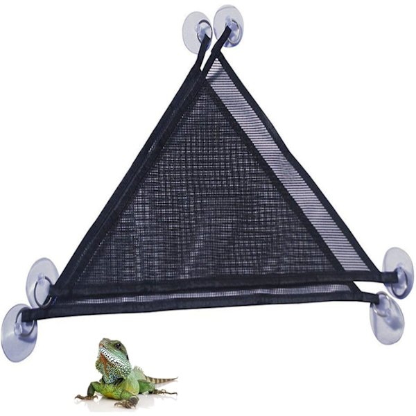 Reptilhängmatta Andningsbar Mesh Ödla Hängmatta 33x33x33 (Svart) 2 Stycken