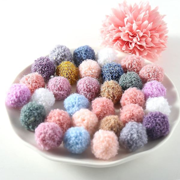 100 st Pom Poms, Färgglada Fluffiga Plyschbollar - För DIY, Hantverk (2 cm)
