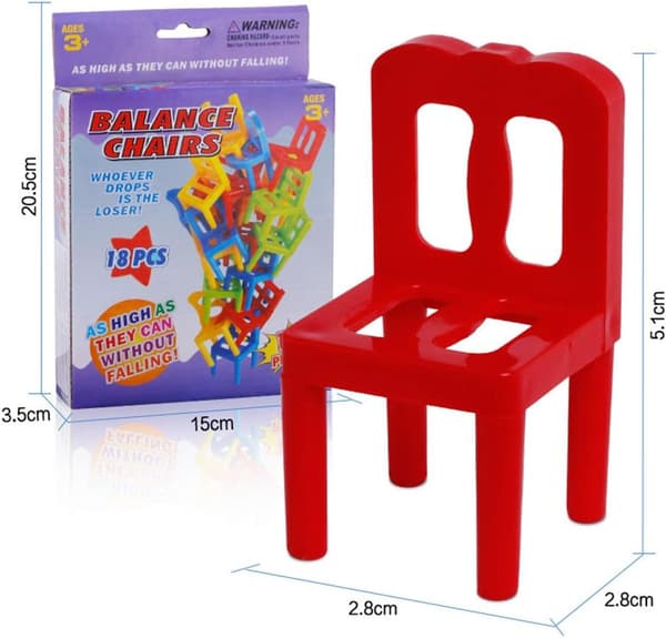 16-18PCS Balansleksaker Plaststolar Flerfärgade Mini Staplingsintelligens Multiplayer Balans Spel