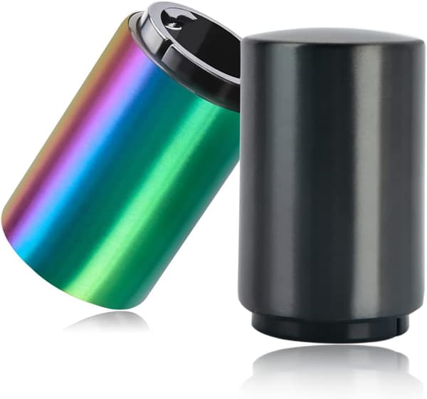 2-pak ølflaskeåbner, magnetisk flaskeåbner, push-down flaskeåbner Colour + Black