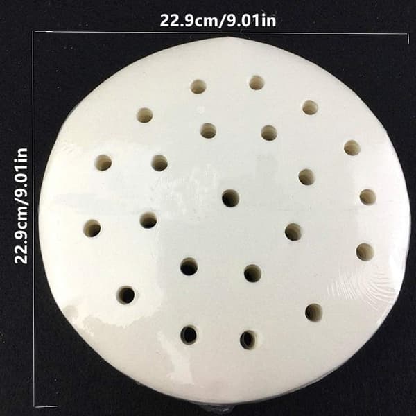 Runda Nonstick Ångkokningspapper Perforerade Bakplåtspapper 9\" 100 Ark