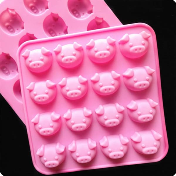 Silikonform för isbitar Dachshund Pig Mould Ice Cube Maker Tool 16 kuber 2 stycken