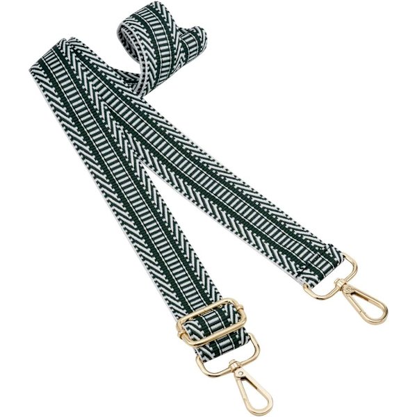 Bred axelrem justerbar ersättningsbälte crossbody canvasväska handväska (grön) Green