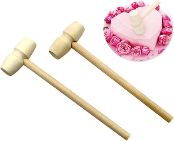 Mini choklad trähammare skaldjur knackning klubba slät omålad - 10 pack