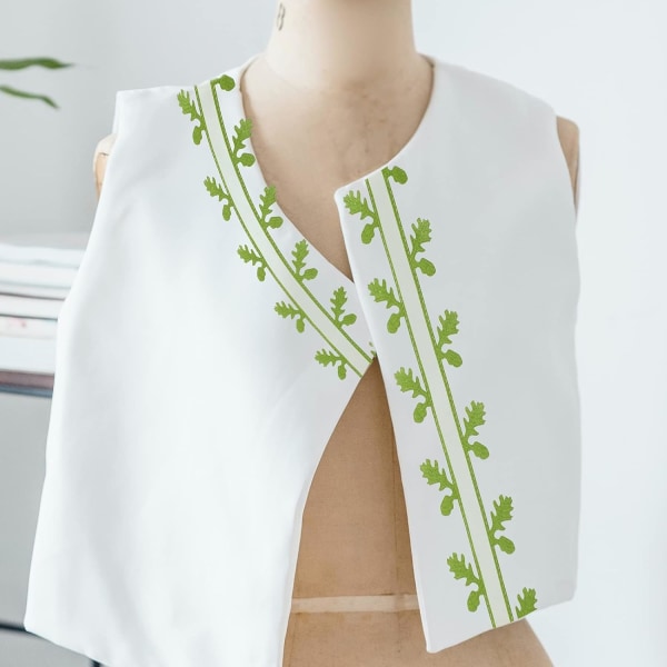 Polyesterband Rull grönt lövband Artificiellt löv dekorativt band för gör-det-själv Presentpapper 1 rulle grön Green