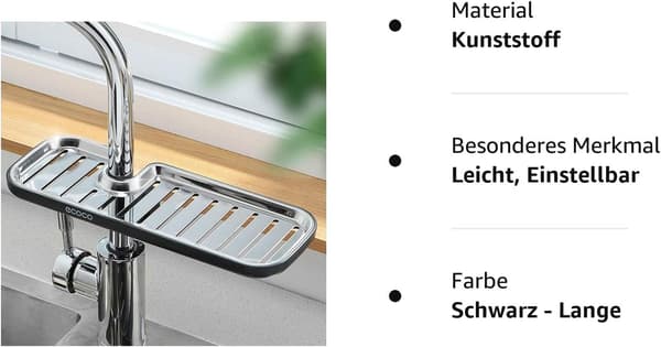 Brusehylde Rustfrit Stål Justerbar Brusehylde Shampooholder (Sort - Lang) black l