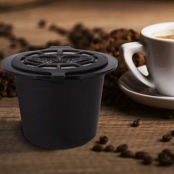 3 st återanvändbara kaffefilterkapslar i rostfritt stål 304, svart