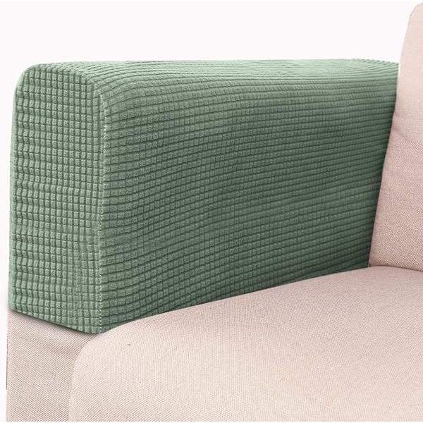 2PCS Soffa Armstödsöverdrag, Justerbara, Stretch Soffa Armstödsöverdrag, Halkskydd Möbelskydd (grön) green