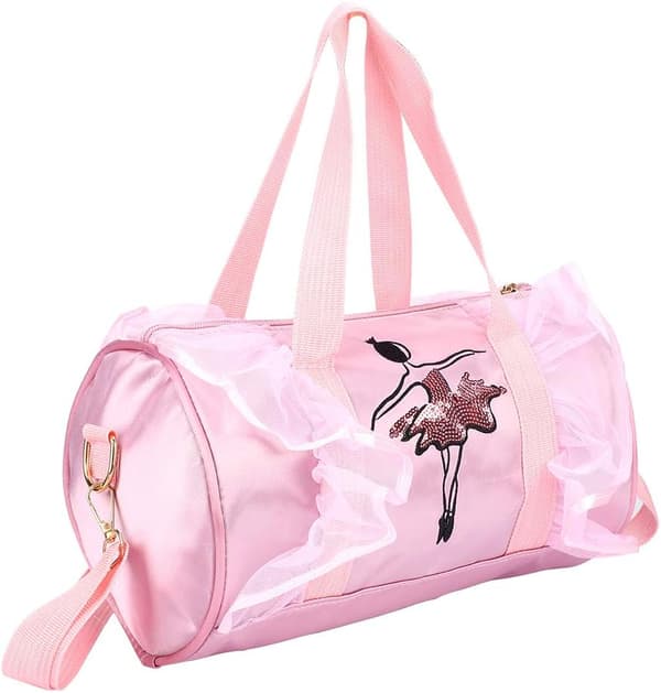 Danseskulderveske for barn og blondeballettdanser (rosa changsha) 1 stk pink changsha