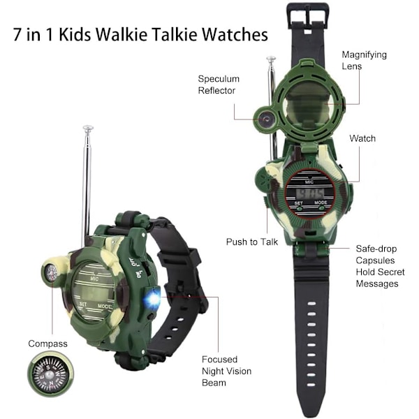 Barn Walkie Talkie Klocka 2 Stycken Barn Simulering Militär Klocka Walkie Talkie