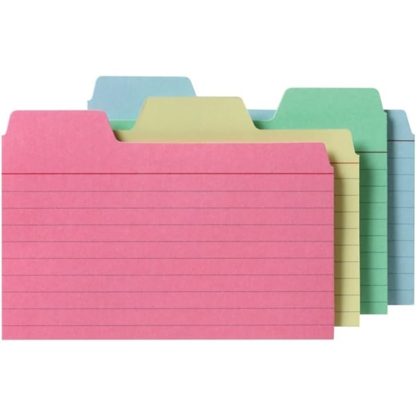 It Tabbed Index Cards, 3 x 5 tum, Blandade färger, 48-pack