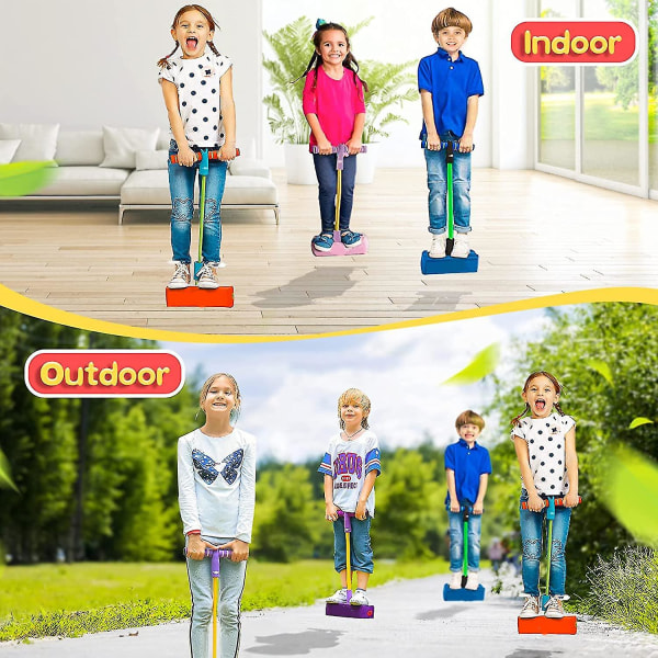Pogo Stick Skum Pogo Jumper för Barn, Leksaker för 3-12 Åriga Pojkar Flickor Utomhusleksaker, Röd red
