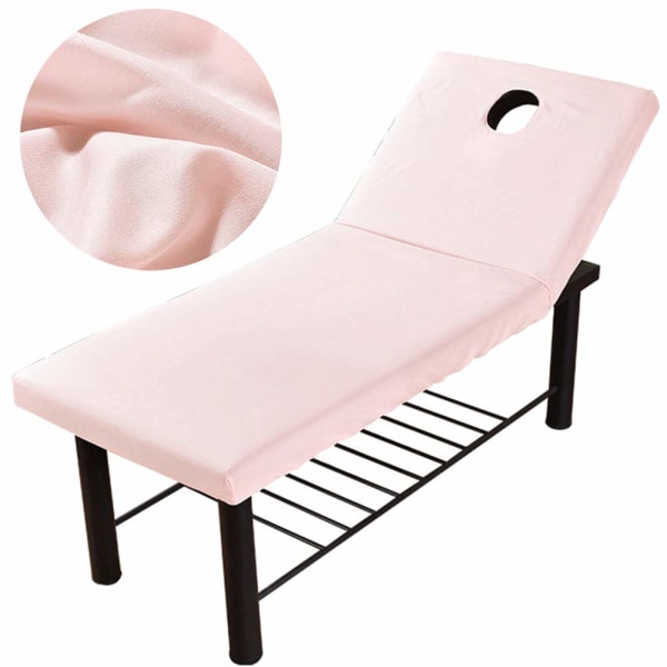 2 x Massagebordslakan med ansiktshål, elastiskt monterat lakan andningsbart mjukt för spa-skönhet（vit） white