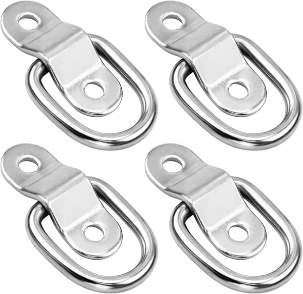 4 stk. D-ring anker bindering bind anker rustfrit stål D-ring lastankre