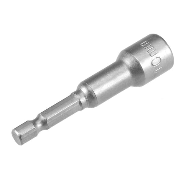 2 stk 1/4\" sekskantet hurtigskift 10 mm magnetisk muttertrekkerbor, 65 mm lengde, metrisk