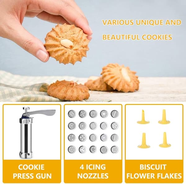 Cookie Maker Cookie Press Gun Kit til DIY Kiksmaskine og Dekoration