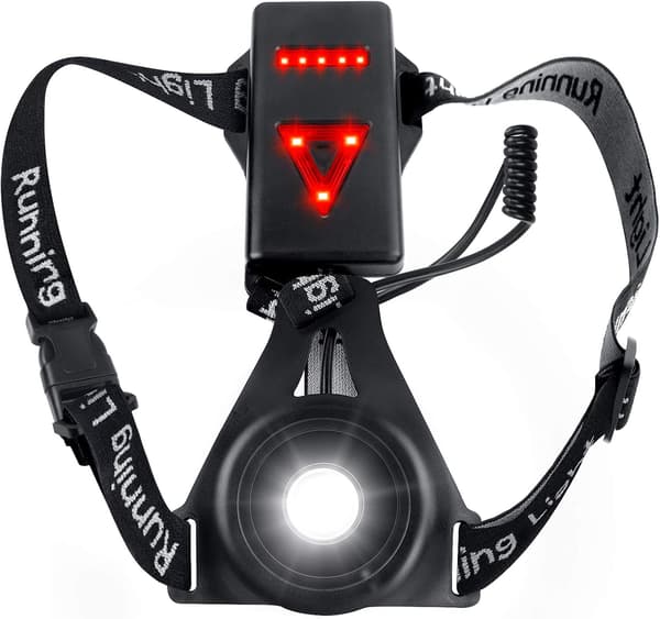 Ulkoharjoittelun hihna, kevyt USB-ladattava LED-pyöräilyvalo, 3 tilaa