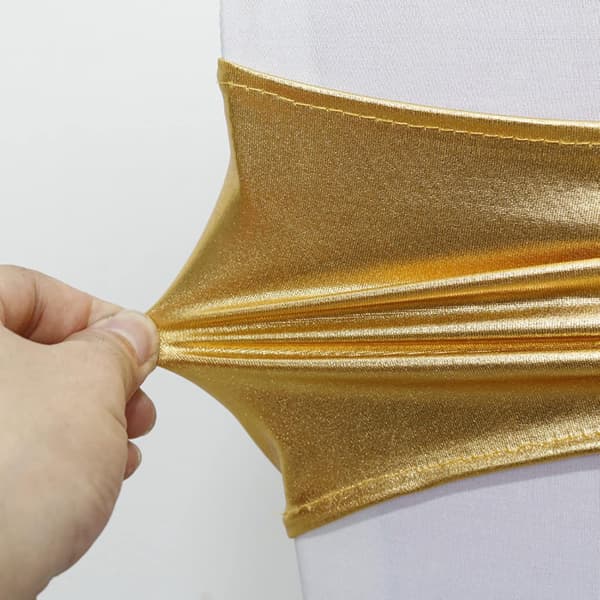 6 stk elastisk stolbelte bryllupsfest stol dekorative stropper (gull) Gold