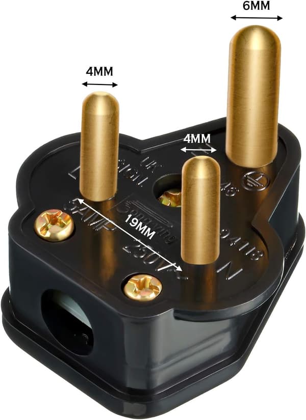 5 Amp runde stikpropper, 3-benede lysstik til scenelyslampe (sort 10 stk.) black 10 pcs