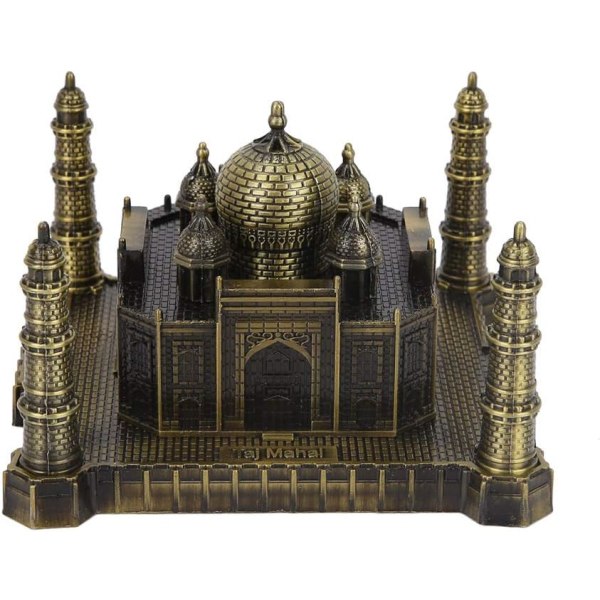 Mini Indien Taj Mahal Metal Världsberömda landmärke Byggnadsmodell Ornament Stor Souvenir