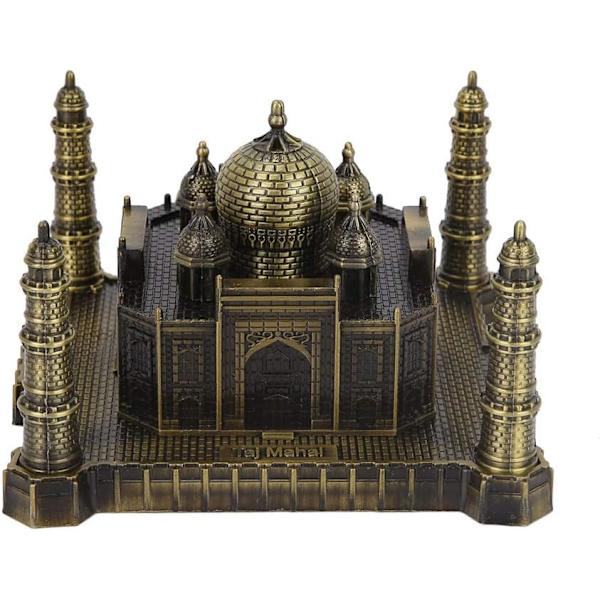 Mini Indien Taj Mahal Metall Världsberömd Landmärke Byggmodell Prydnader Stor Souvenir