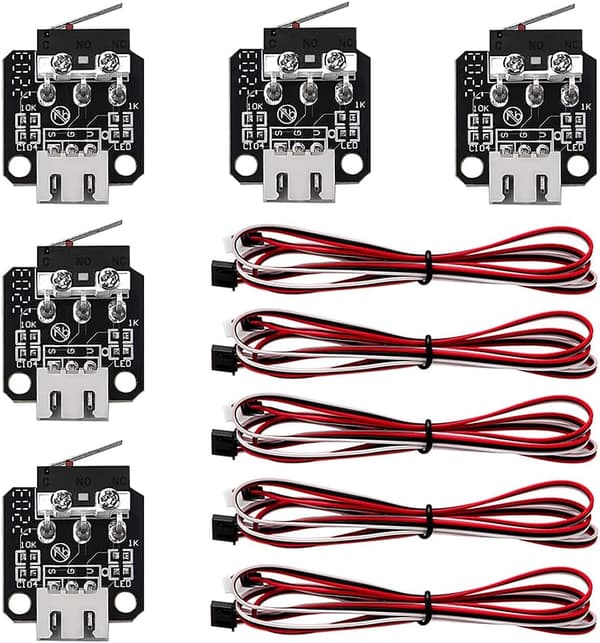 5 stk. 3D-printer endestop, 3D-printer med 3 ben 1m kabel, kompatibel med Ender 3/5/pro