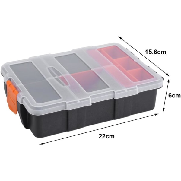 Fack Behållare Verktyg Batteri Tvålagers plastkomponenter Förvaringslåda, Verktygslåda för små delar