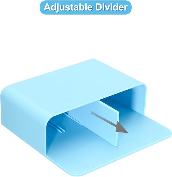 Vægmonteret magnetisk opbevaringsholder til whiteboardmarkere (stor, blå) 2 stk.
